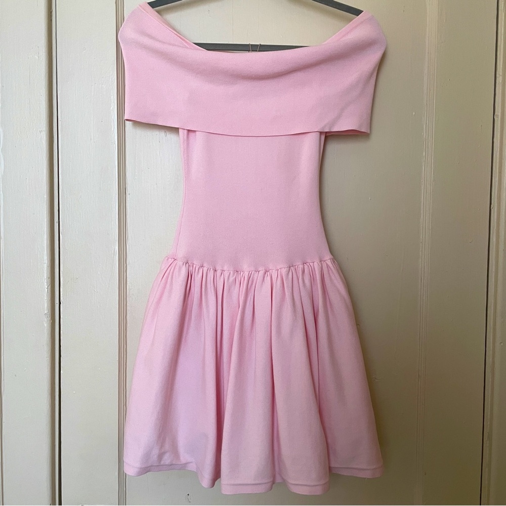 Meshki Lydia Off Shoulder Mini Dress - Pink Small